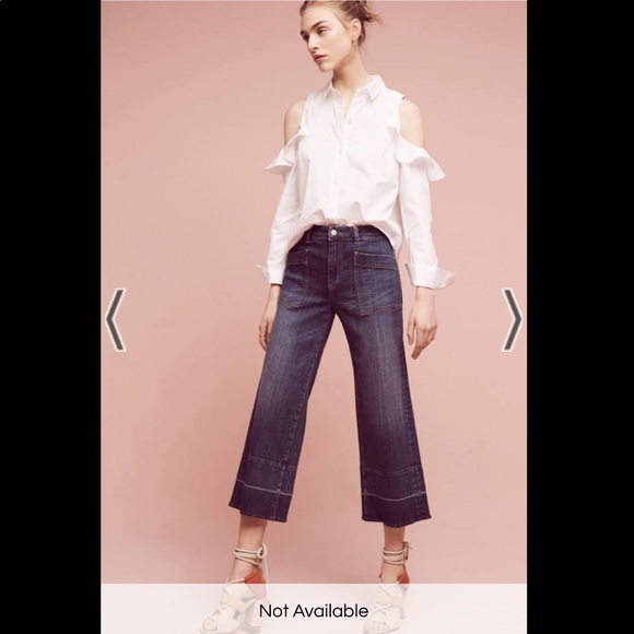 Anthropologie Maeve Ruffled open shoulder blouse - Picture 4 of 4